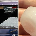 В Австралии ледяные глыбы с неба превратили авто в обломки
